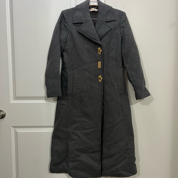 Tory Burch Gray Dark Cloud Wool Coat Size 6 US $898 - Picture 2 of 6